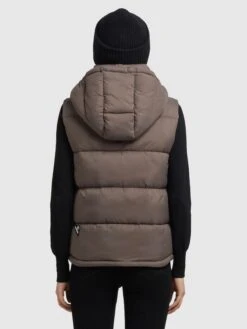 Khujo Vestes Sans Manches Gilet Eden Femme Moka -Khujo 0657f5bd5b2fda90f770de5d2f5ae068
