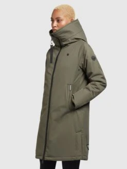 Khujo Manteaux De Mi-saison Manteau Mi-saison LISAD Femme Kaki -Khujo 080ea4a704deb8d6b7baf157efd116c7