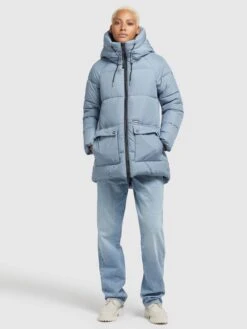 Khujo Vestes De Mi-saison Veste Mi-saison Pheobe Femme Bleu Clair -Khujo 09116d3b2afbf2943625ad6bdc291e59