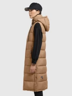 Khujo Vestes Sans Manches Gilet Tourin Femme Noisette -Khujo 0e4718fce691226921f90afe91deaac9