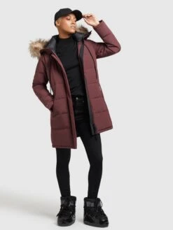 Khujo Manteaux Dhiver Manteau D’hiver Cloren Femme Rouge Foncé -Khujo 1be537bb118135228b666b0aa23f4c39