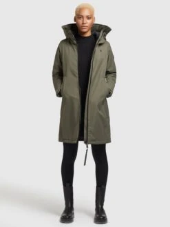 Khujo Manteaux De Mi-saison Manteau Mi-saison LISAD Femme Kaki -Khujo 1c51fc2efa692a8fe210d42db53feff5