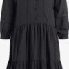 Khujo Robes Fluides Robe-chemise Crepes Femme Noir 2 Khujo Robes Fluides Robe-chemise Crepes Femme Noir -Khujo 1f55836985b86d2faef42e01d06244af