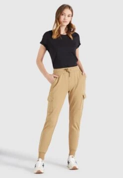Khujo Pantalons De Survêtement Effilé Pantalon Cargo Staci Femme Beige -Khujo 22cd2d99b633cd3d0d097ac61fdee990