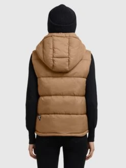 Khujo Vestes Sans Manches Gilet Eden Femme Noisette -Khujo 2af655752085bccc66888100cf3f8541