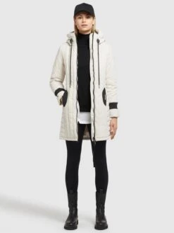 Khujo Manteaux De Mi-saison Manteau Mi-saison Jerry Femme Blanc Cassé -Khujo 3044d15d353e854ecbfc7d1d44d13f1d