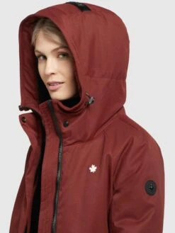 Khujo Parkas Parka Mi-saison Femme Rouge Rouille -Khujo 3b941b3d10e195148079486c55646784