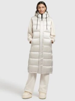 Khujo Vestes Sans Manches Gilet Tourin Femme Blanc Perle -Khujo 4263aee419e2dacf7c398a991a1fd582