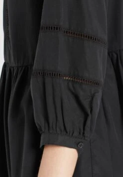 Khujo Robes Fluides Robe-chemise Crepes Femme Noir -Khujo 48927da0bd41082b63b1cc426ccc2290