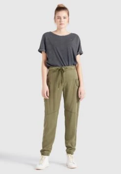 Khujo Pantalons Cargo Effilé Pantalon Cargo Joslin Femme Olive -Khujo 5315ede622d1e25846c6bd9804726fb3