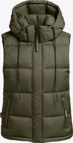 Khujo Vestes Sans Manches Gilet Eden Femme Kaki