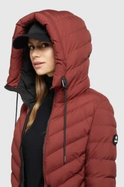 Khujo Vestes De Mi-saison Veste Mi-saison Noomi Femme Rouge Rouille -Khujo 5bc37af69bd7de568d9100f45cdf39f6