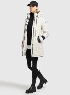 Khujo Manteaux De Mi-saison Manteau Mi-saison Jerry Femme Blanc Cassé -Khujo 5c09d18b9c83608bd8adbb478faa7958