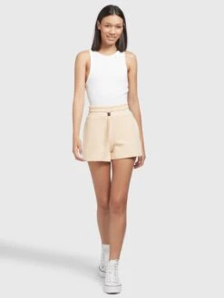 Khujo Shorts Regular Pantalon Femme Jaune Clair -Khujo 68ec507de2945c048827f3c0c278339c