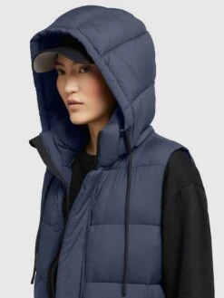 Khujo Vestes Sans Manches Gilet Tourin Femme Marine -Khujo 6e67ba4285b02dbf9560a8fd6f59b857