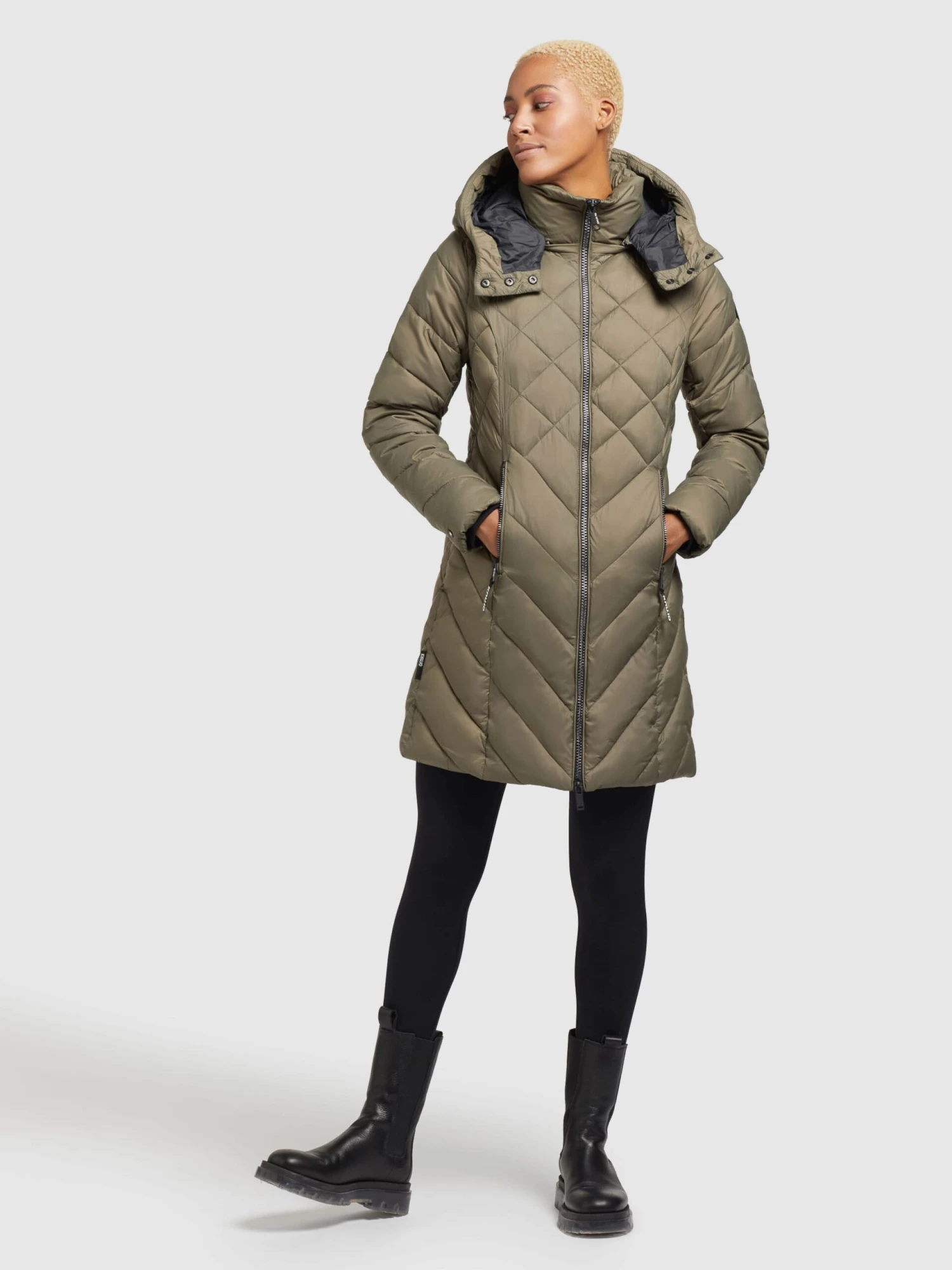 Khujo Manteaux De Mi-saison Manteau Mi-saison Aneth Femme Kaki 5 Khujo Manteaux De Mi-saison Manteau Mi-saison Aneth Femme Kaki - Image 3