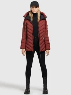 Khujo Vestes De Mi-saison Veste Mi-saison Noomi Femme Rouge Rouille -Khujo 7904dfb1cce1a3c1b11cef8ba2011bd0
