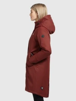 Khujo Parkas Parka Mi-saison Femme Rouge Rouille -Khujo 8018418f70722048f45ad2679968c070