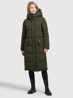 Khujo Manteaux Dhiver Manteau D’hiver Dakota Femme Vert Foncé -Khujo 83d1c5a5f6fe702a71eb98ed00ea0453