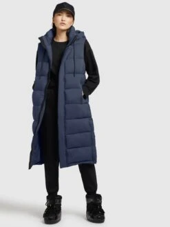 Khujo Vestes Sans Manches Gilet Tourin Femme Marine -Khujo 84354414e5961683814db7ff46fa6b0d