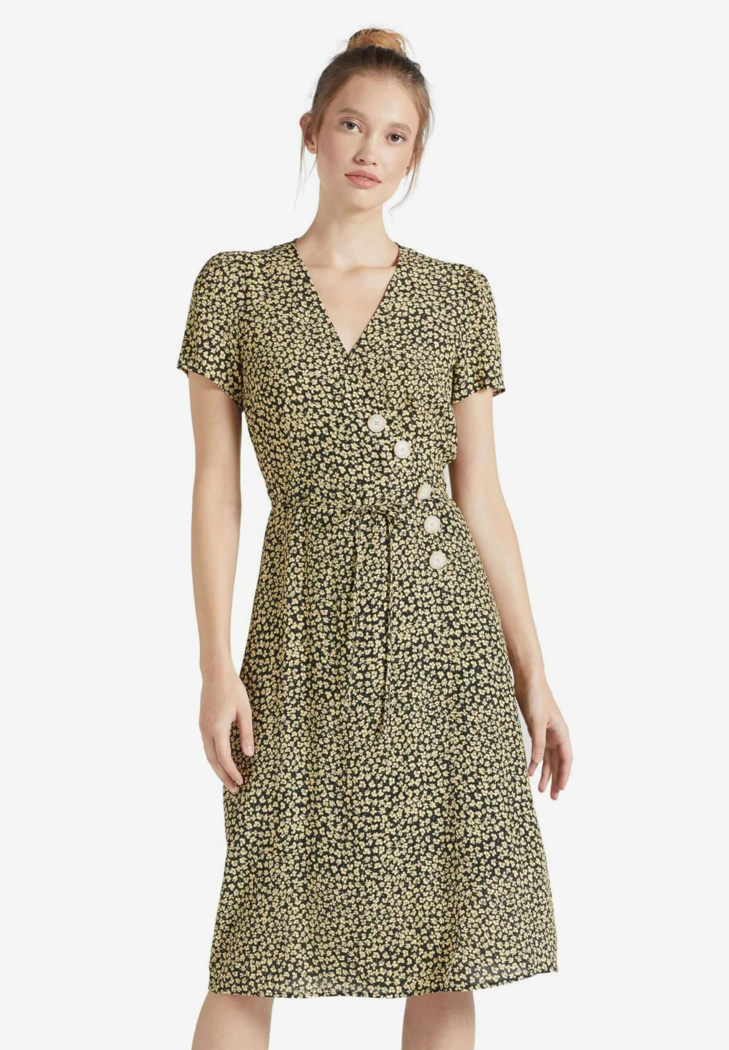 Khujo Robes Fluides Robe-chemise Porgy Femme Jaune Pastel / Noir 4 Khujo Robes Fluides Robe-chemise Porgy Femme Jaune Pastel / Noir - Image 2