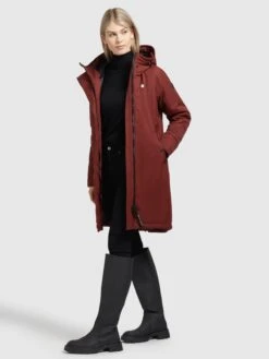 Khujo Parkas Parka Mi-saison Femme Rouge Rouille -Khujo 88c7a010b382917fe939d8c4a0207619