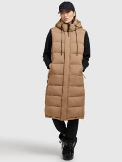 Khujo Vestes Sans Manches Gilet Tourin Femme Noisette -Khujo 8cc79d4a809912d1914c49bc8a4c3723