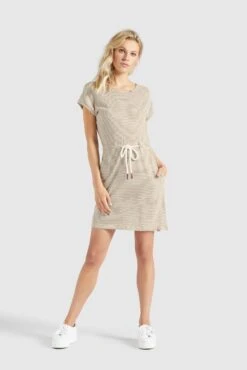 Khujo Robes En Jersey Robe ANNEMARIE Femme Beige / Blanc 13 Khujo Robes En Jersey Robe ANNEMARIE Femme Beige / Blanc -Khujo 9d3dc3f9ca62a0f03ce6a769e00792c2