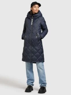 Khujo Manteaux De Mi-saison Manteau Mi-saison Zarita Femme Bleu Foncé -Khujo a22abfa80c8043752940ac40268f44d7