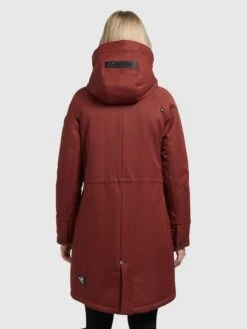 Khujo Parkas Parka Mi-saison Femme Rouge Rouille -Khujo aae34fa000e1719f6ff3d7ed57fc74ac