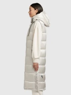 Khujo Vestes Sans Manches Gilet Tourin Femme Blanc Perle -Khujo aba1f256bf0d1995b6f6d38b4474aeab