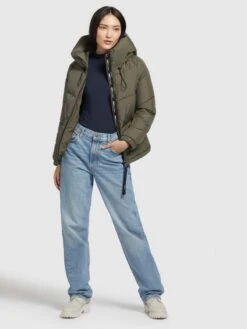 Khujo Vestes Dhiver Veste D’hiver Esila Femme Kaki -Khujo ac21cca73b786338dd8995fdfb079e48