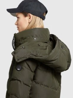 Khujo Manteaux Dhiver Manteau D’hiver Huba Femme Vert Foncé -Khujo b6b3201a63a93cafaeba05d56b966e9a