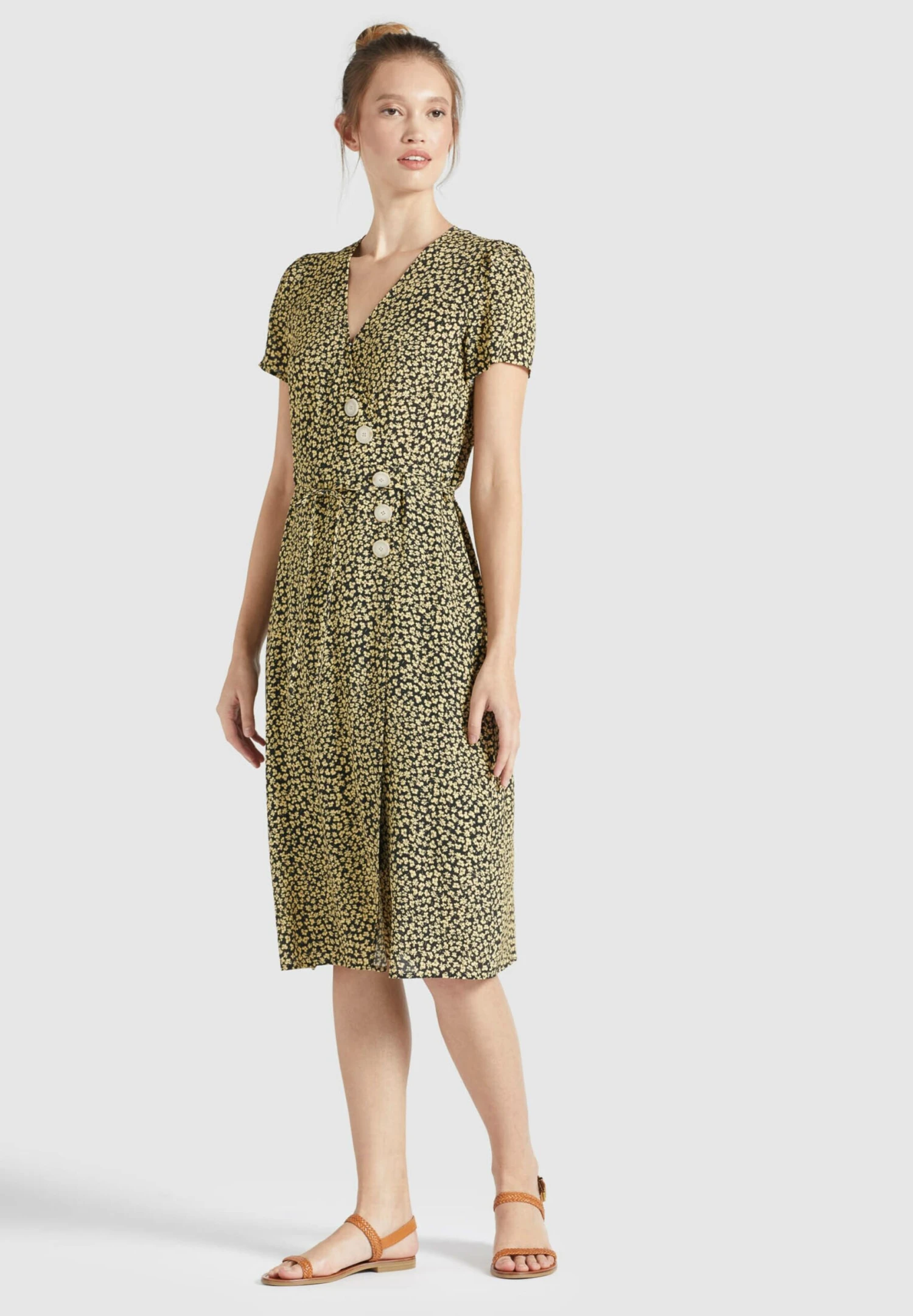 Khujo Robes Fluides Robe-chemise Porgy Femme Jaune Pastel / Noir 5 Khujo Robes Fluides Robe-chemise Porgy Femme Jaune Pastel / Noir - Image 3