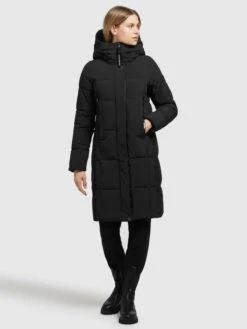 Khujo Manteaux De Mi-saison Manteau Mi-saison Namita Femme Noir -Khujo b917281f52008898e4301dfbc3d22495