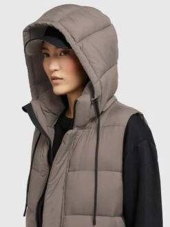 Khujo Vestes Sans Manches Gilet Tourin Femme Marron -Khujo b9903b61ece1202e739c706158b68c69