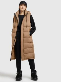 Khujo Vestes Sans Manches Gilet Tourin Femme Noisette -Khujo c2855b84a7062b6458b25680044106cc