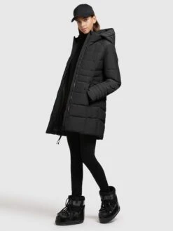 Khujo Manteaux Courts Manteau Mi-saison Amaray Femme Noir -Khujo cdffd1fdab4729f459c378a2ddcb4722