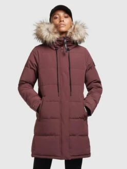 Khujo Manteaux Dhiver Manteau D’hiver Cloren Femme Rouge Foncé -Khujo ef26954d84caac8289b4528bf6bed68a
