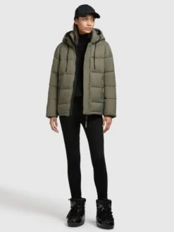 Khujo Vestes Dhiver Veste D’hiver Evona Femme Kaki -Khujo f492f81aeca596f08d97909af7219bf5