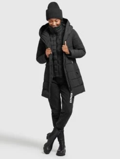 Khujo Manteaux Courts Manteau D’hiver Floyt Femme Noir -Khujo f4ce8737ff5b3f22aaba1e7a9df60d10