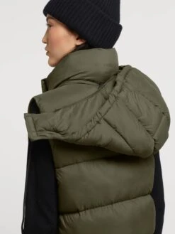 Khujo Vestes Sans Manches Gilet Eden Femme Kaki -Khujo f70a1abd74cd305c00e380cccf495a9c